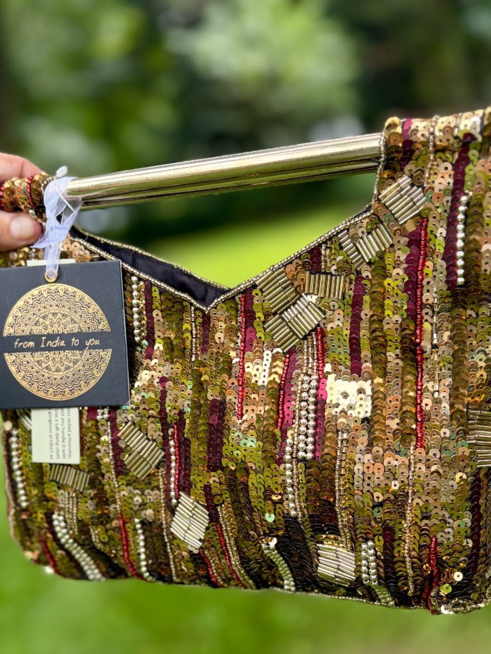 NWT Viral TikTok Gold Sequin Beaded Fall Shoulder Bag NEW for Fall!